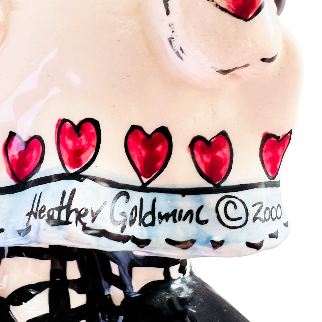 Vintage Blue Sky Clayworks Heather Goldminc Ceramic Love Tea Light Chef Pig