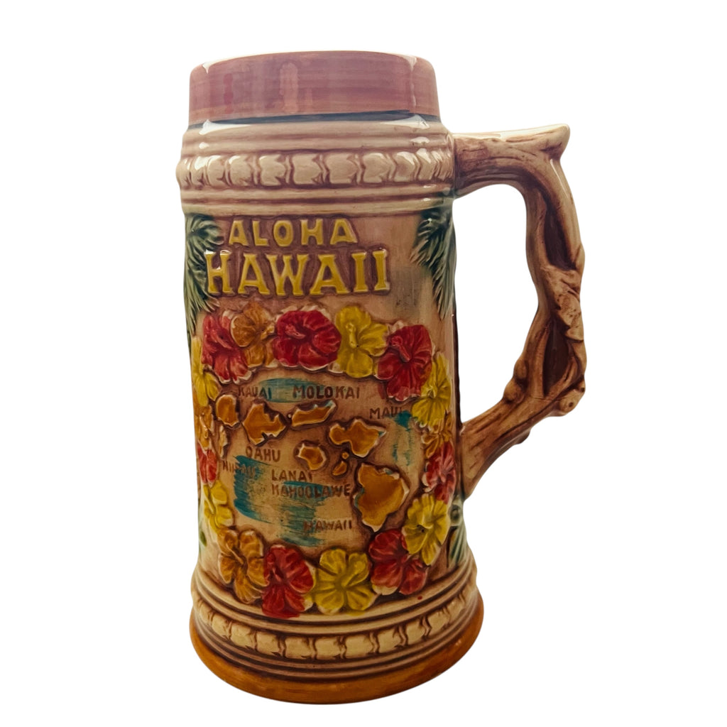 Vintage Aloha Hawaii Tiki Islands Hula Girl Souvenir Stein 3D Mug