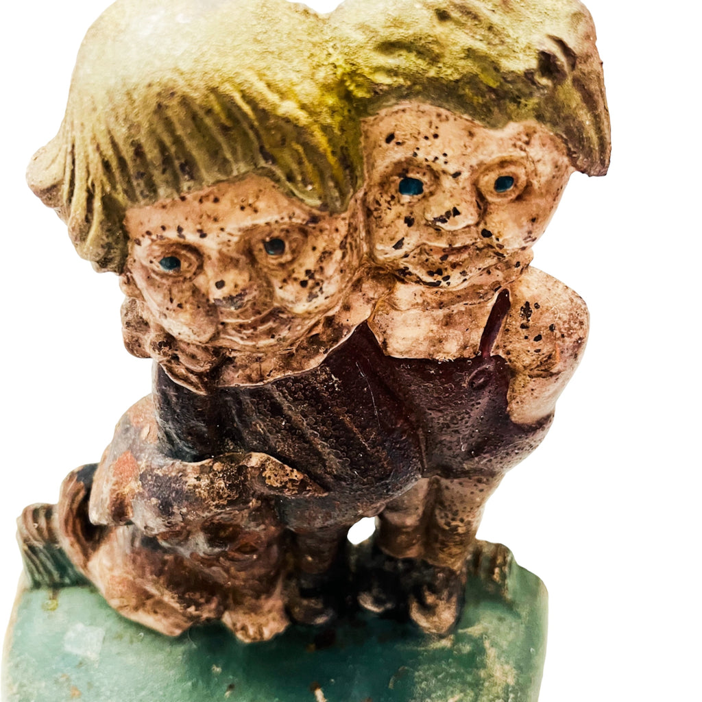 Antique Campbell's Soup Kids & Dog Bookend Cast Iron Doorstop