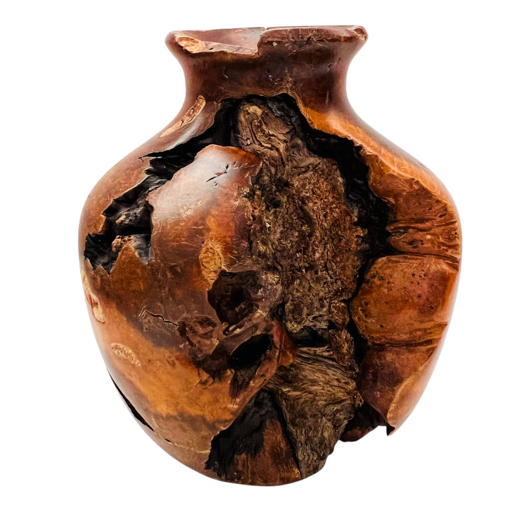 Vintage Mid Century Burl Wood Rustic Bud Vase