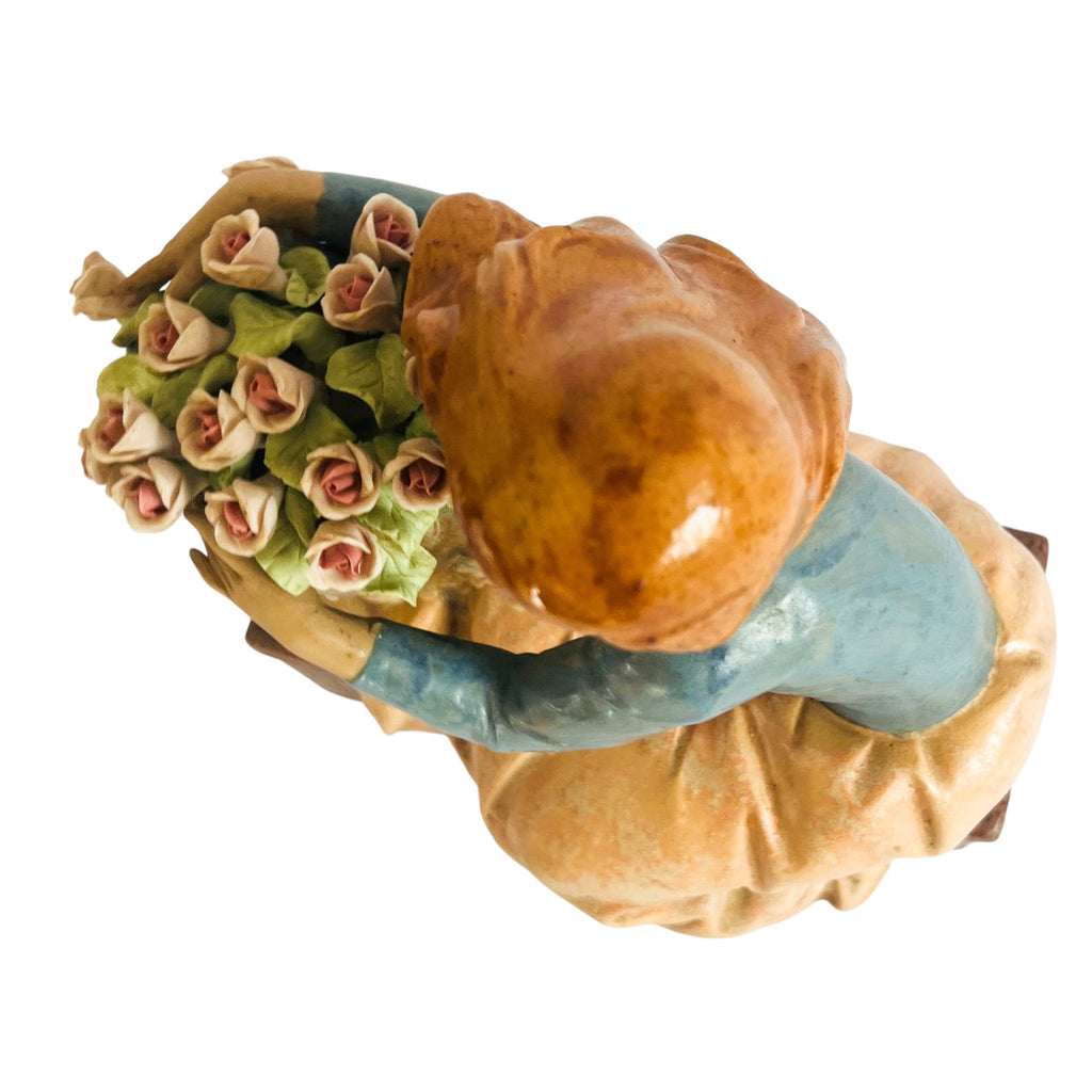 NADAL Handcrafted Porcelain Girl With Flowers Figurine