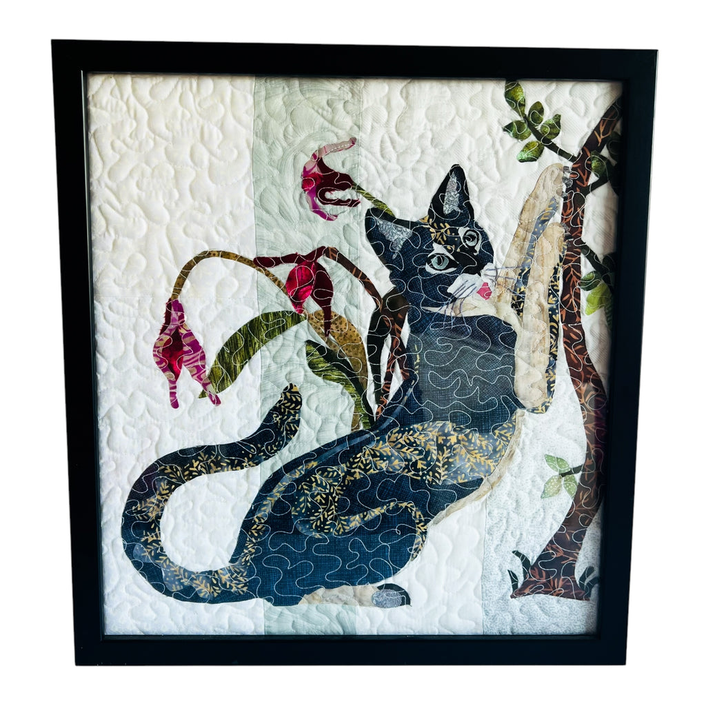 Vintage Cat Quilt Custom Framed Wall Art