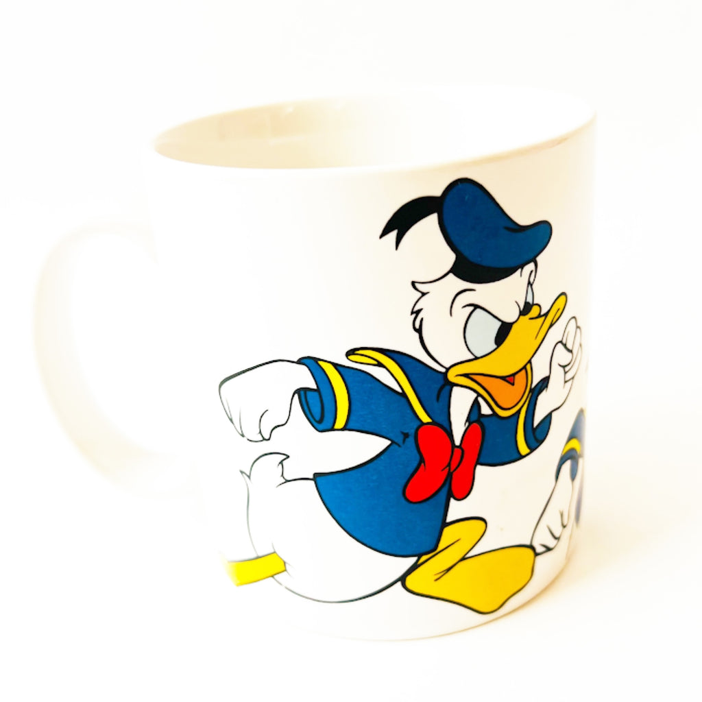 Vintage Disney 1980s Donald Duck Character Getting Angry Ceramic Mug
