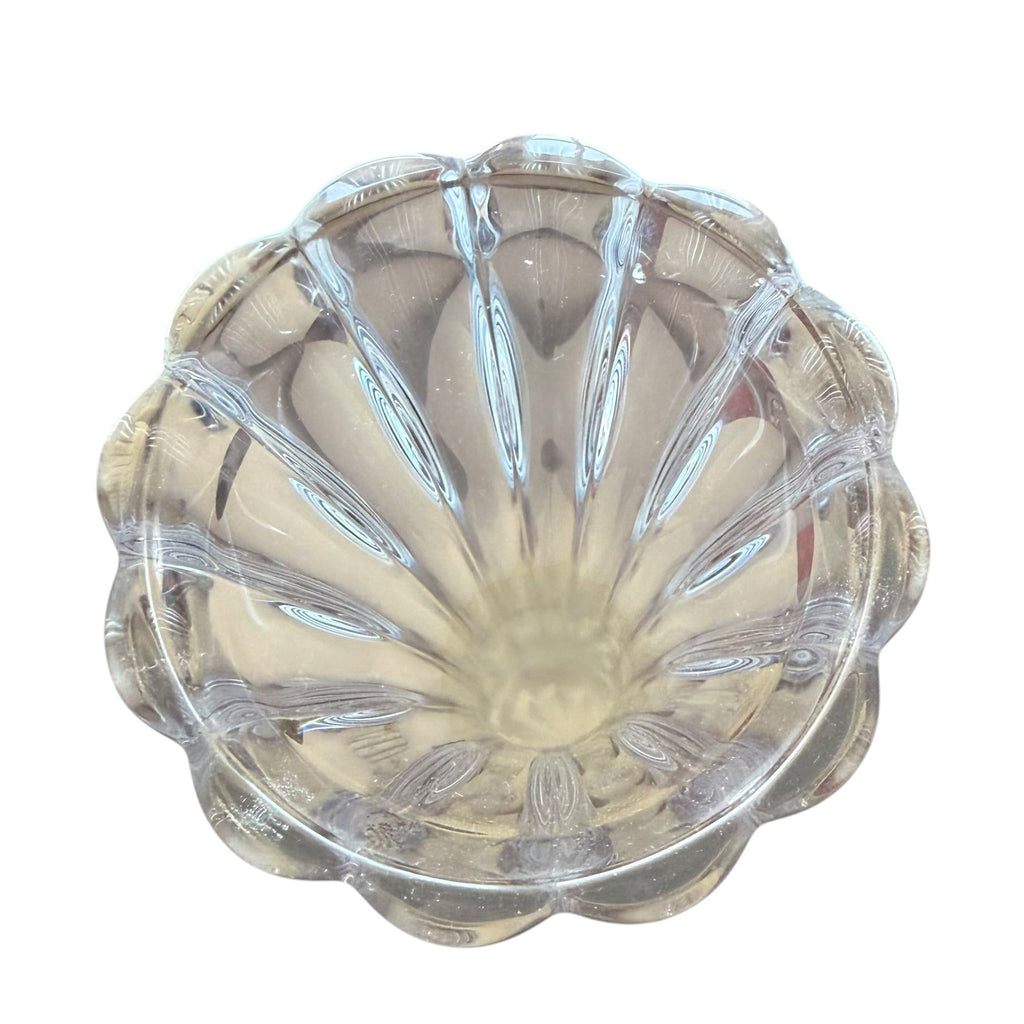 Vintage Fluted Silhoutte Clear Glass Bud Vase