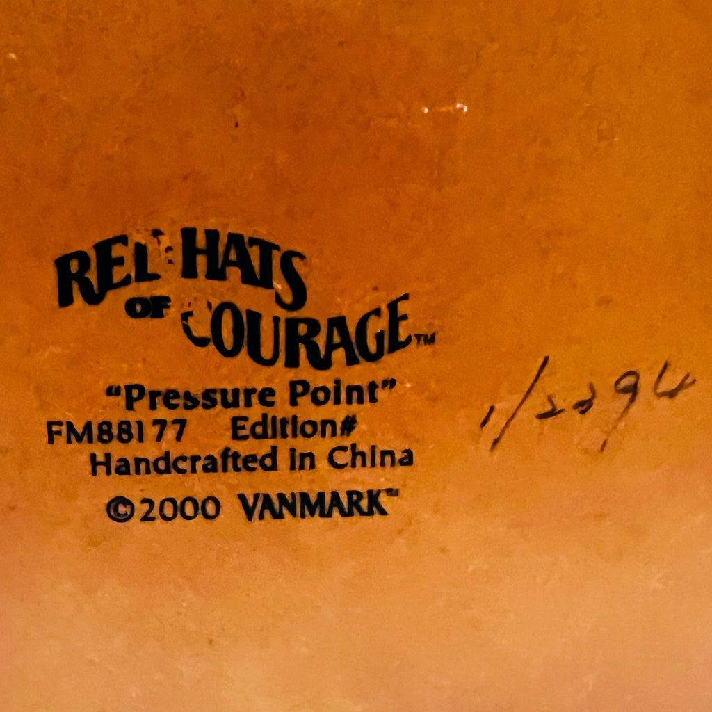 Vintage Red Hats of Courage Pressure Point Firefighter Figurine