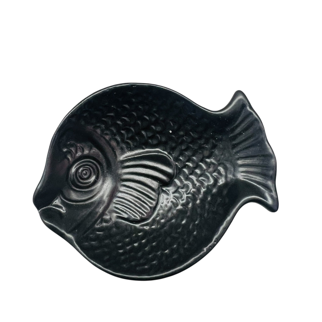Vintage Black Fish-Shaped Trinket Dish