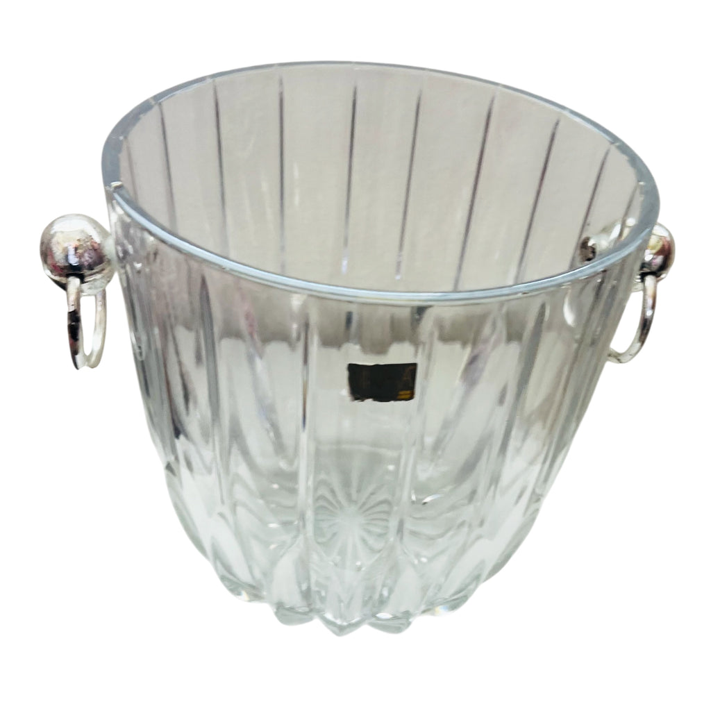 Mikasa Park Lane Champagne Clear Ice Bucket with Silver Handles