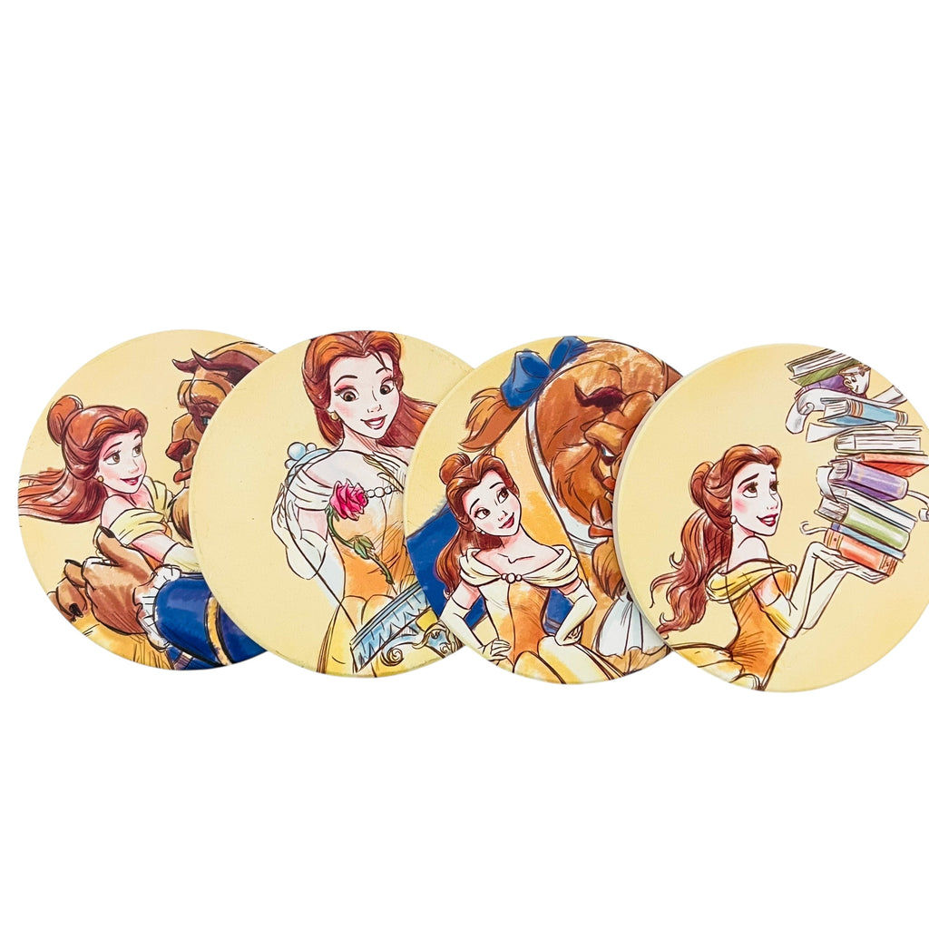 Disney Beauty & The Beast Ceramic Coaster Set 4 Piece