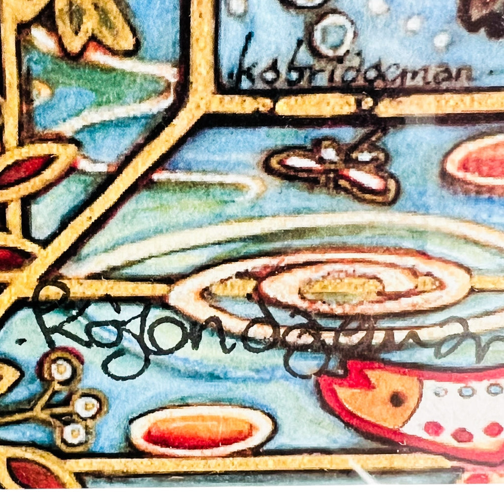 Artist Signed Kristi Bridgeman Dream Fish Mandala Framed Art