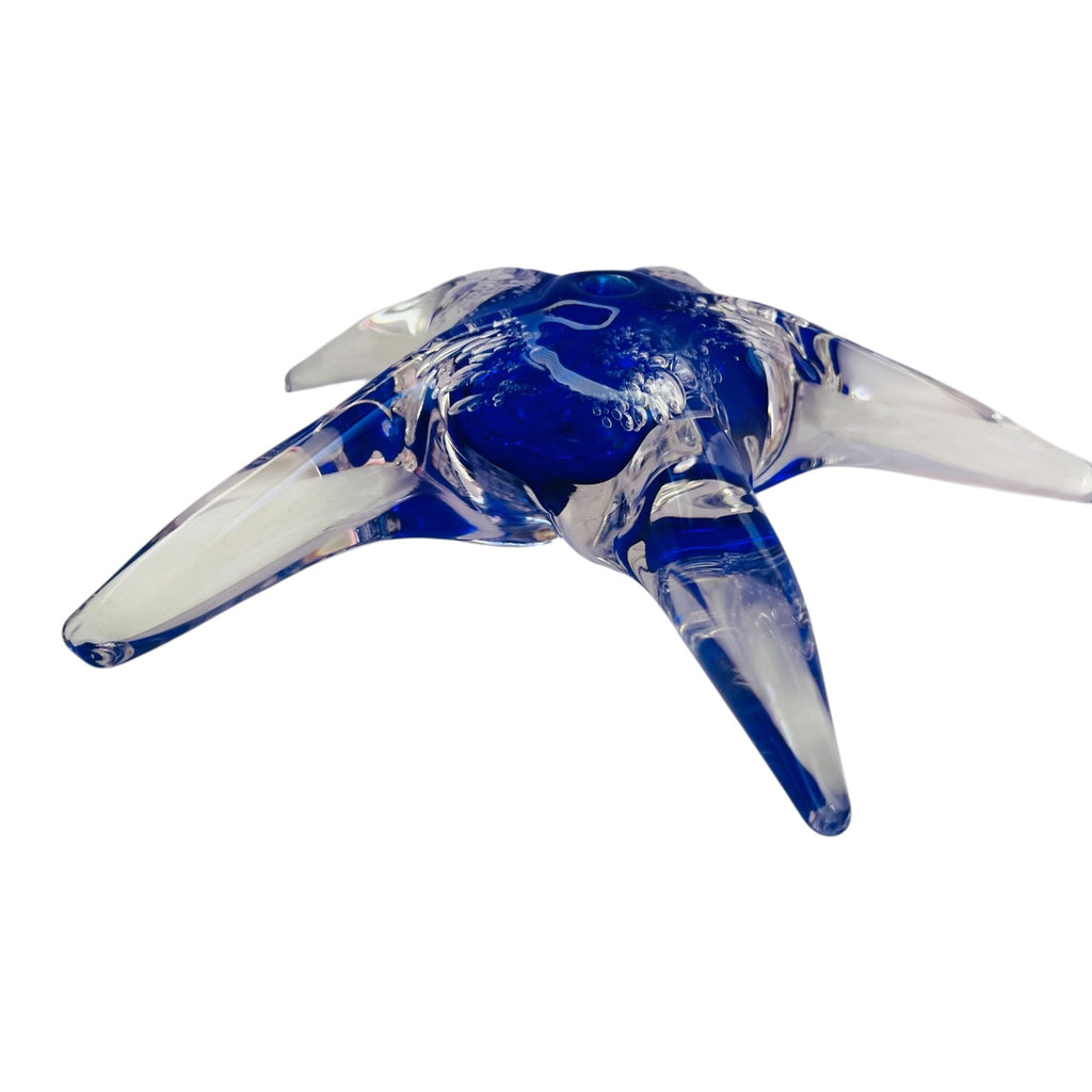 Vintage Blodgett Art Glass Blue Starfish Signed Paperweight