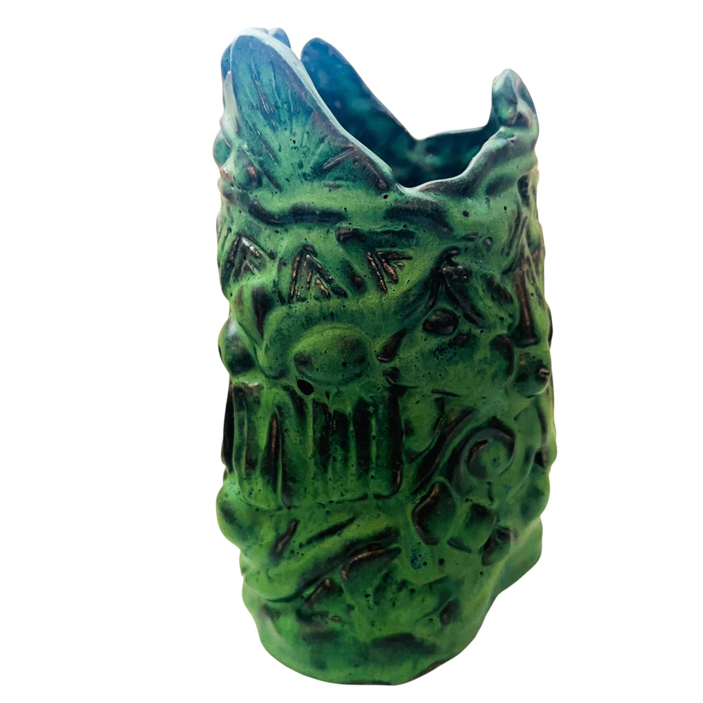 Vintage Pottery Green Signed Vase