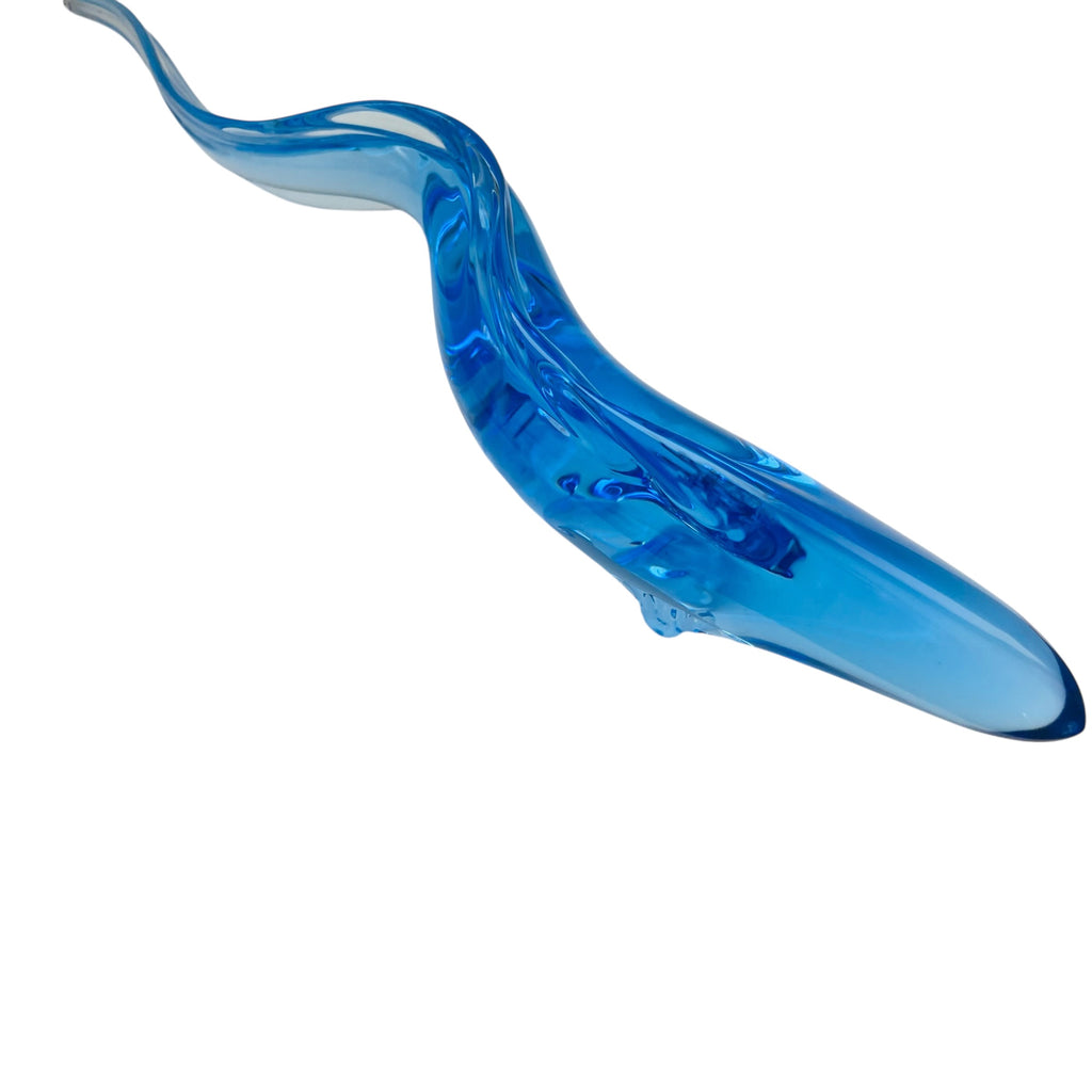 Vintage Art Glass Blue Eel Sculpture