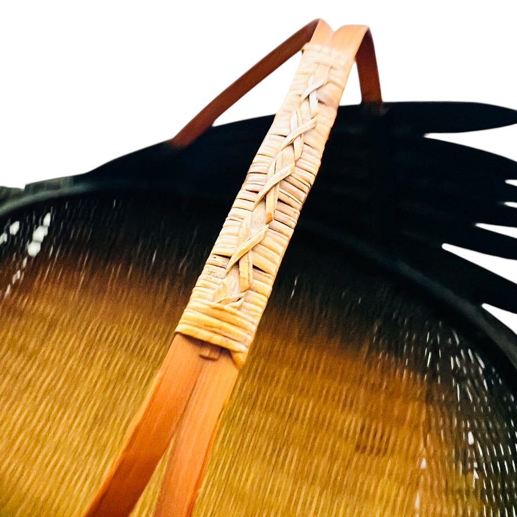 Vintage Zheijiang Ben Rickert INC Wicker Green Swan Basket