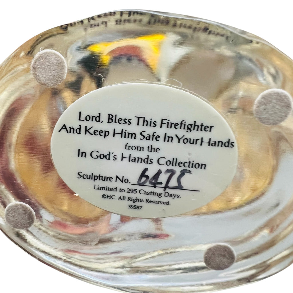 Vintage Lord Bless This Firefighter From The In Gods Hands Collection Figurine