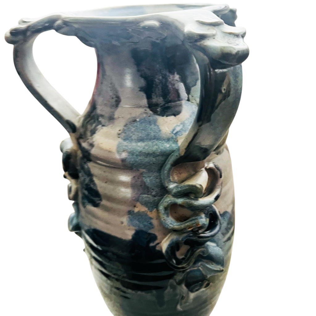 Vintage Buie 1992 Glaze 3 Handle Pottery Signed Vase