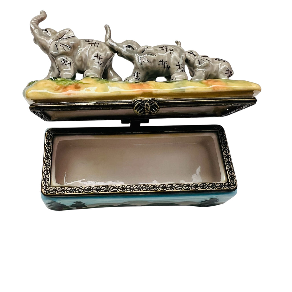 Vintage Elephant Figurine Trinket Box