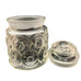Vintage MOON & STARS Coffee Canister with Lid Clear Pressed Glass