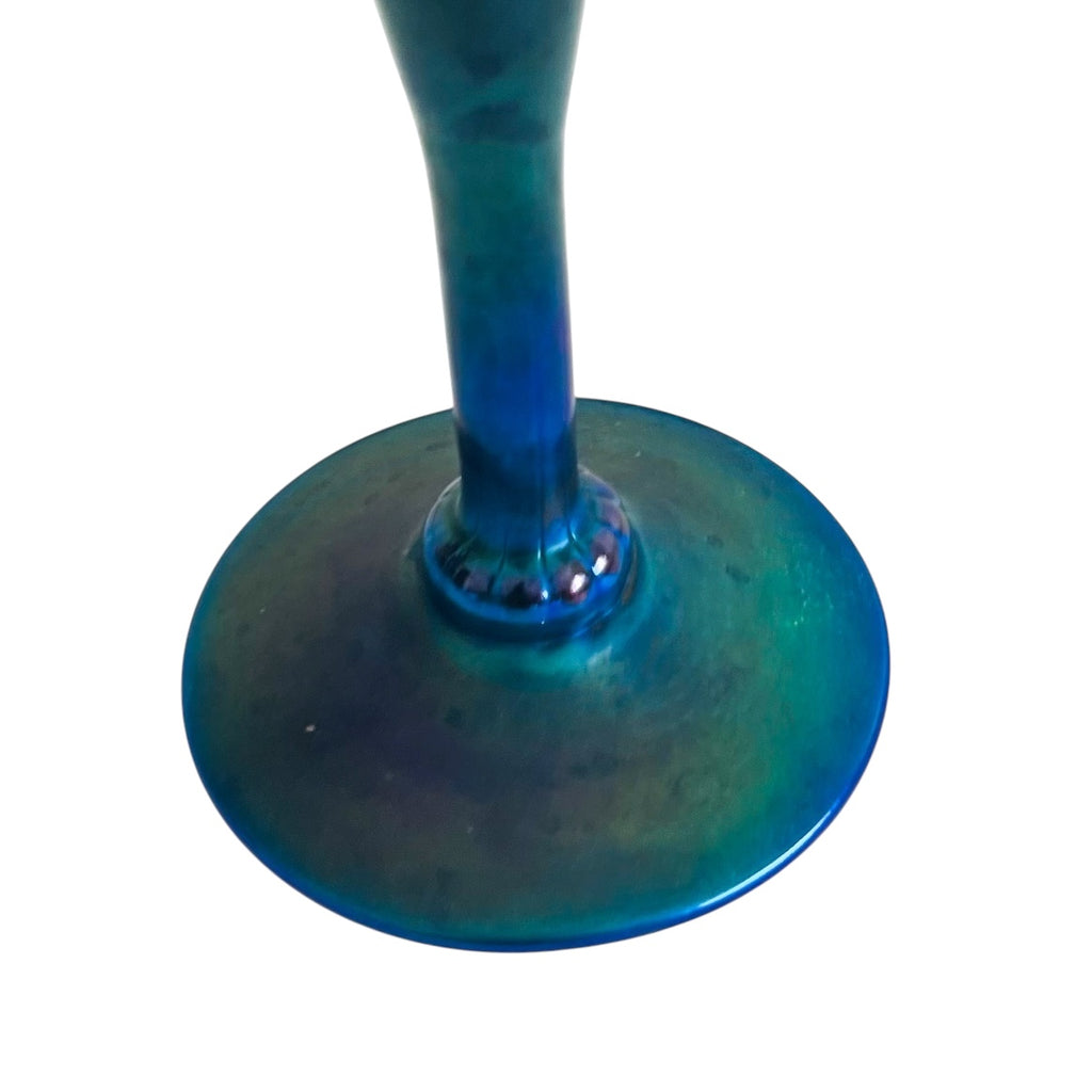 Vintage Lundberg Studios Art Glass Footed Stem Vase