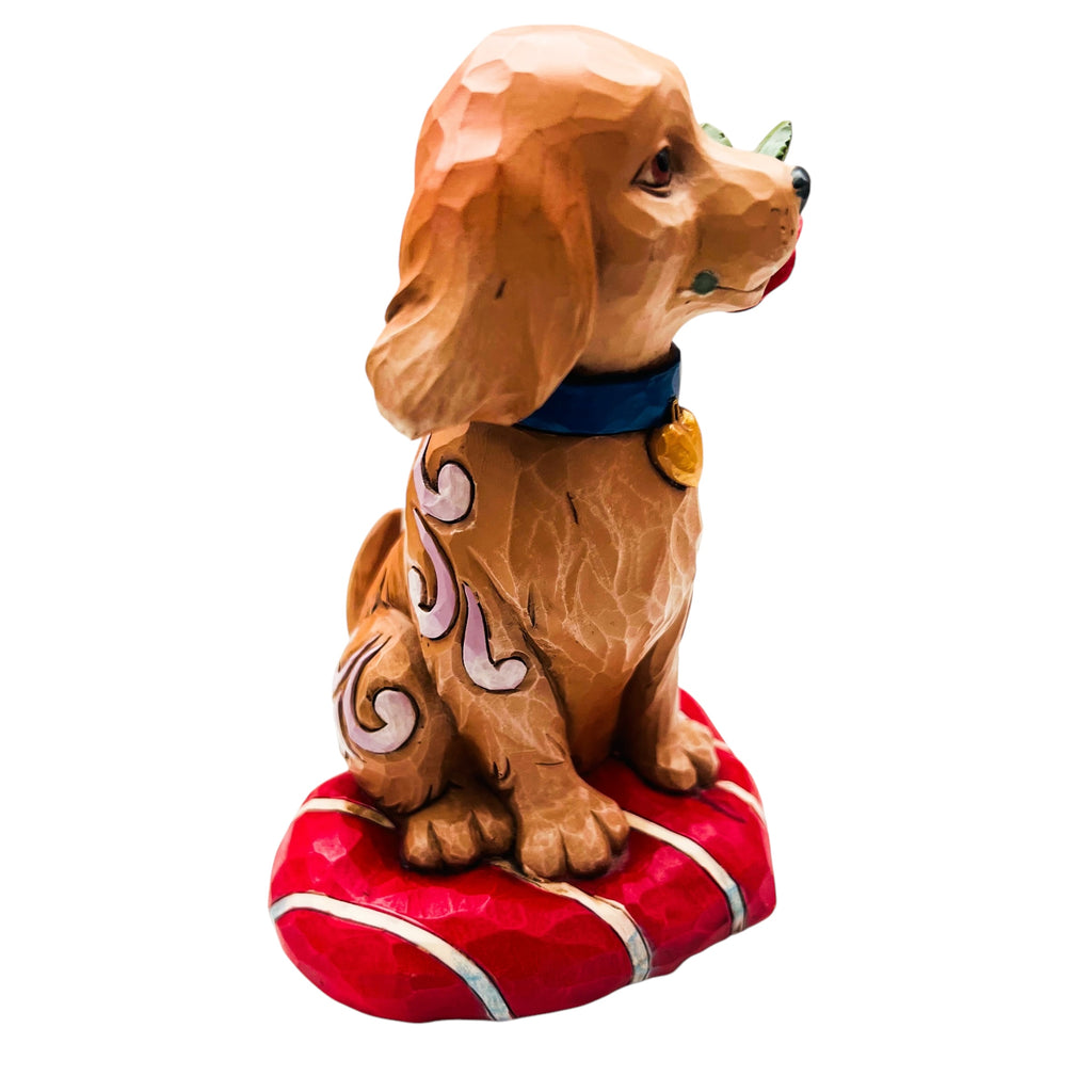 Jim Shore Heartwood Creek "Puppy Love" Puppy with Red Rose In Mouth Figurine