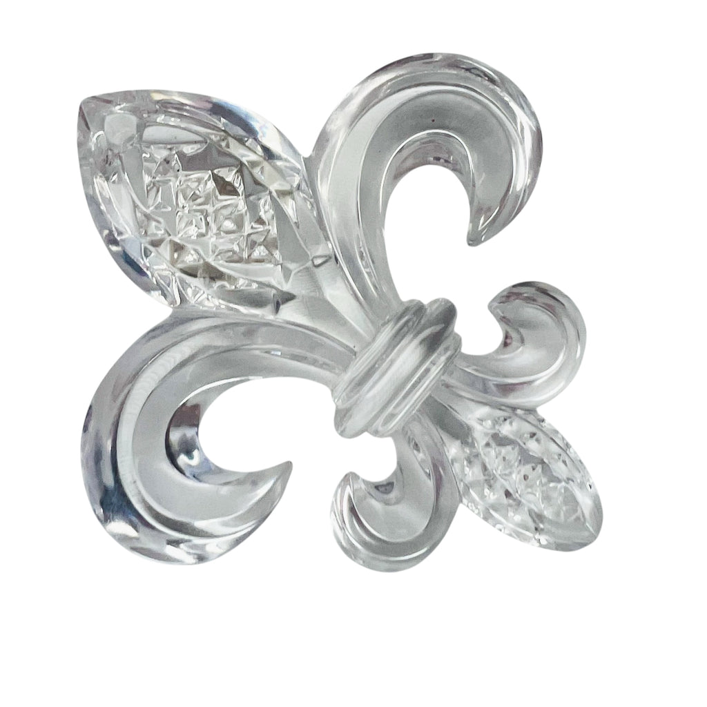 Waterford Crystal Sculpted & Diamond Cut Fleur-de-lis Paperweight