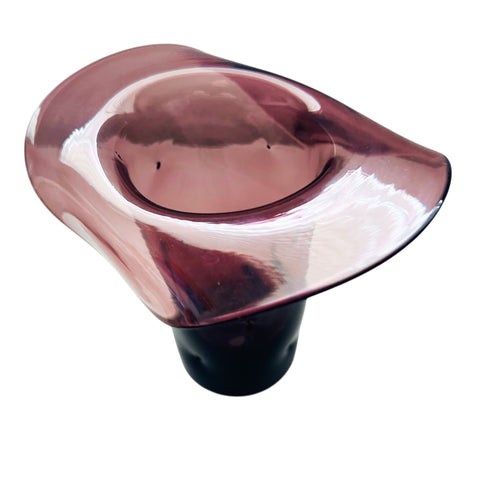 Vintage Blenko Purple Dimpled Art Glass Hat