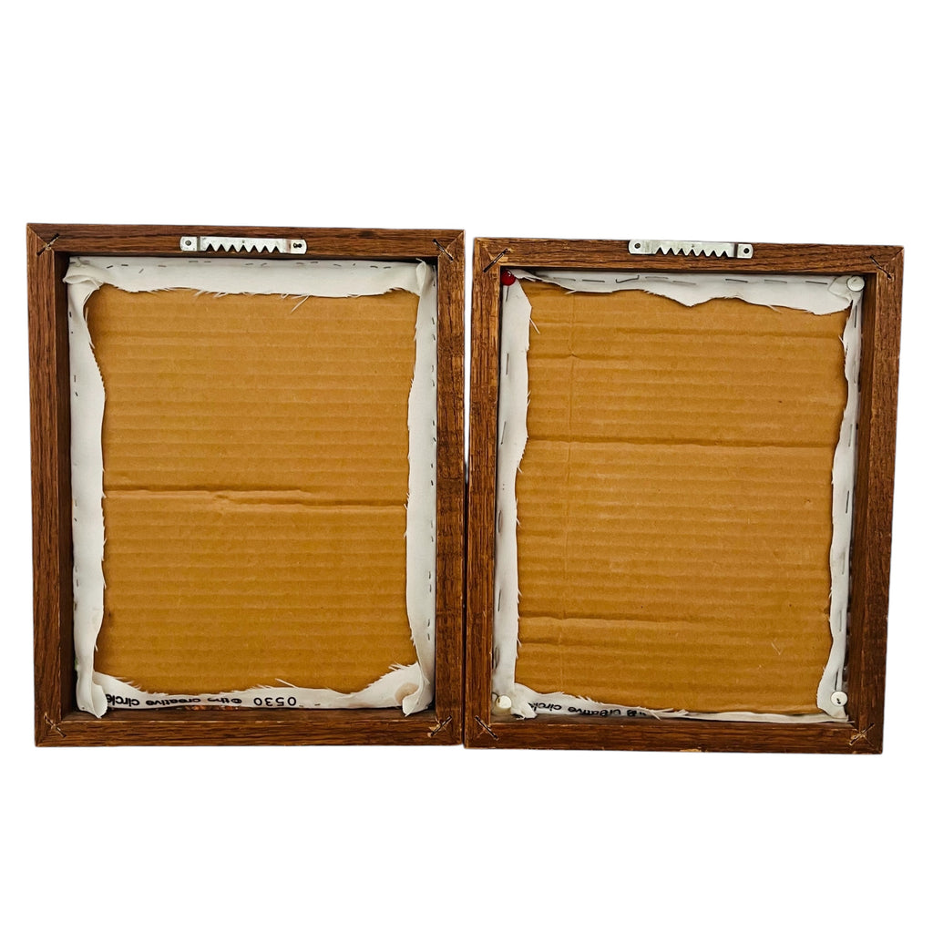 Vintage Needlepoint Handmade Birds Water Pump Well House Landscape Framed Art