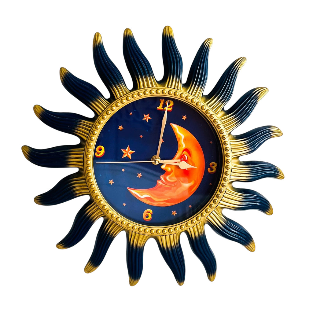 Vintage Celestial Sun Moon Star Wall Clock