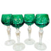 Vintage Mini Emerald Vintage Green Cut Crystal Glasses Set of 4