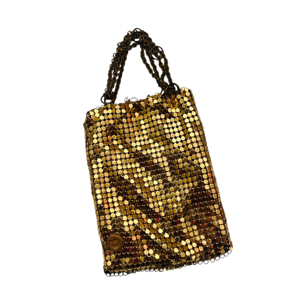 Vintage Whiting & Davis Gold Mesh Chain Handle Evening Purse