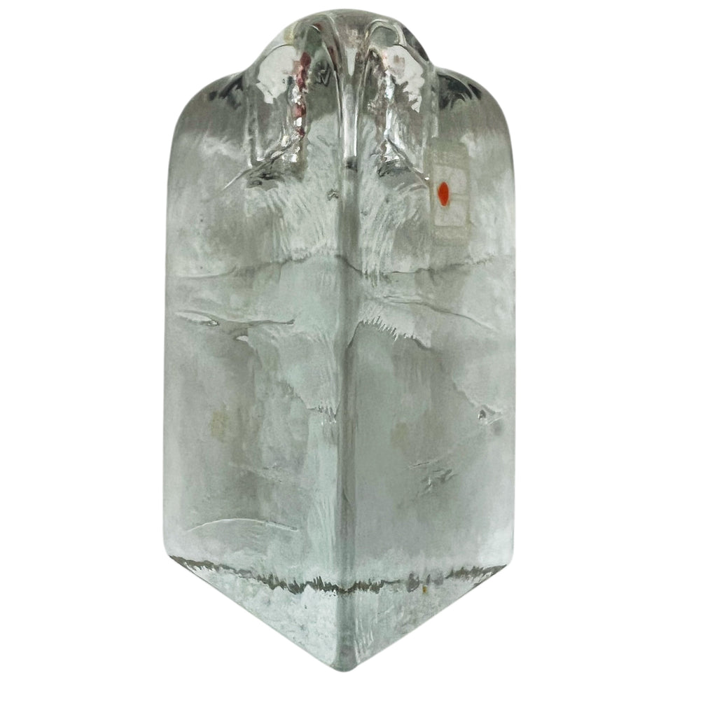 Blenko Glass Clear Triangle Candle Holder