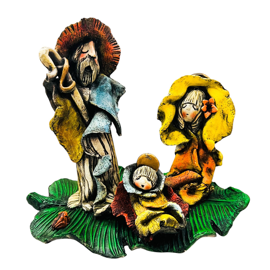 Vintage Leaf Print Family Figure Sculpture