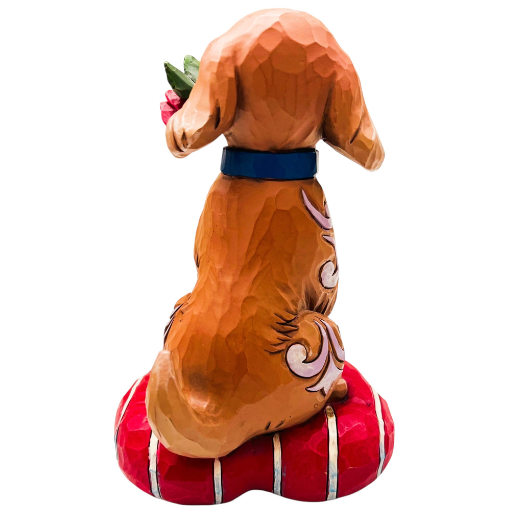Jim Shore Heartwood Creek "Puppy Love" Puppy with Red Rose In Mouth Figurine