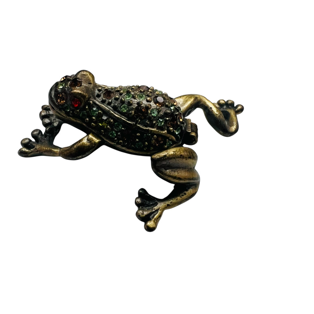 Vintage Jeweled Miniature Frog Trinket Box