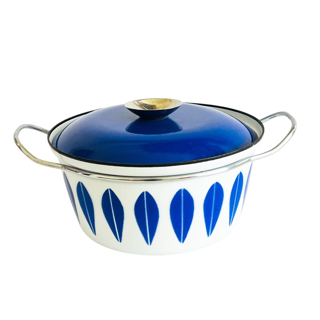 Cathrineholm Midcentury Cobalt Blue Lotus Dutch Oven Pot with Lid