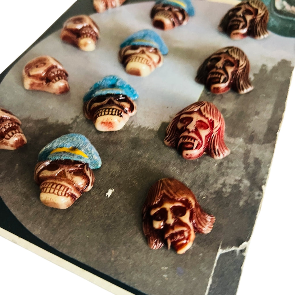 Vintage Ghost Club Skeleton Lapel Pin Set