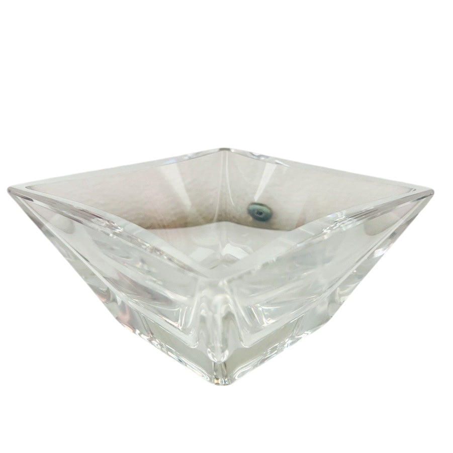 Kosta Boda Square Crystal Bowl Signed & Numbered