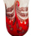 Vintage Art Red Glass Red and White Gold Swirled Ruffle Vase