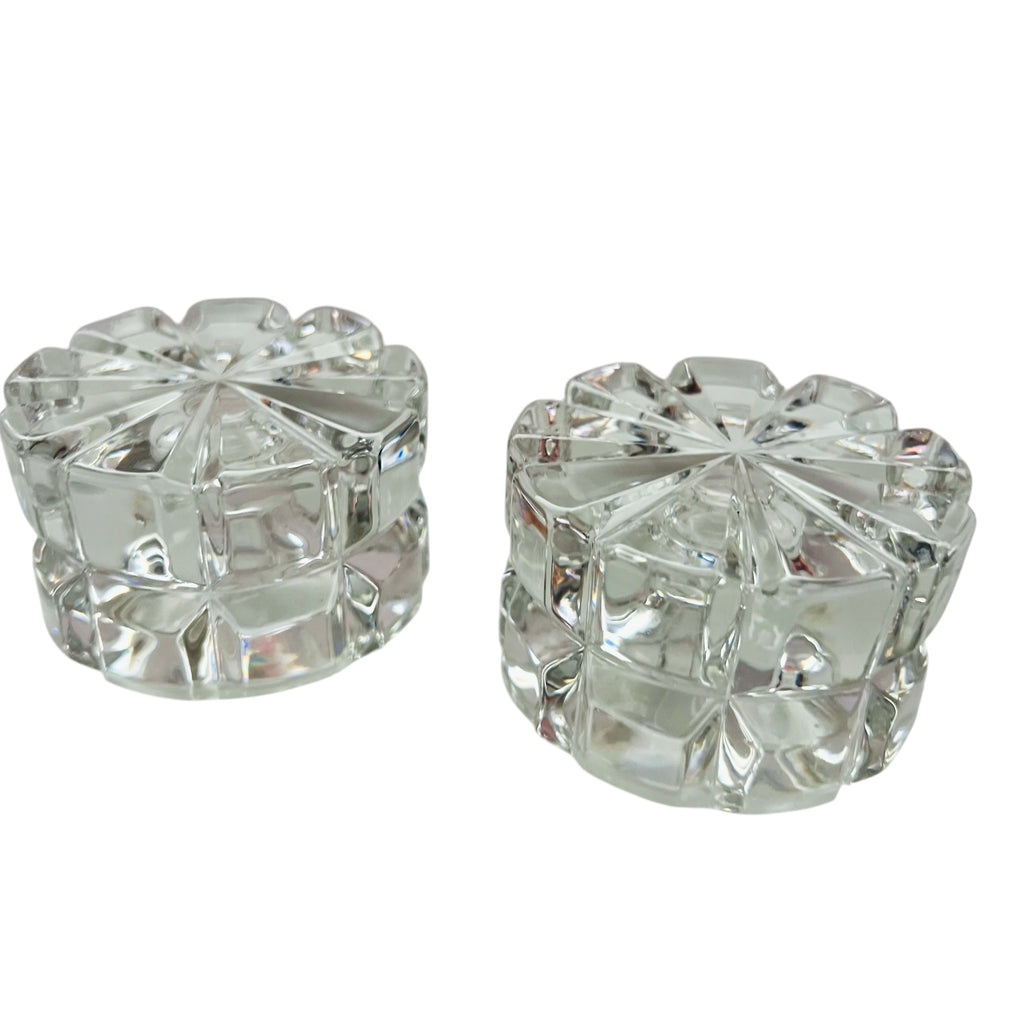 Vintage Crystal Candle Holder Pair