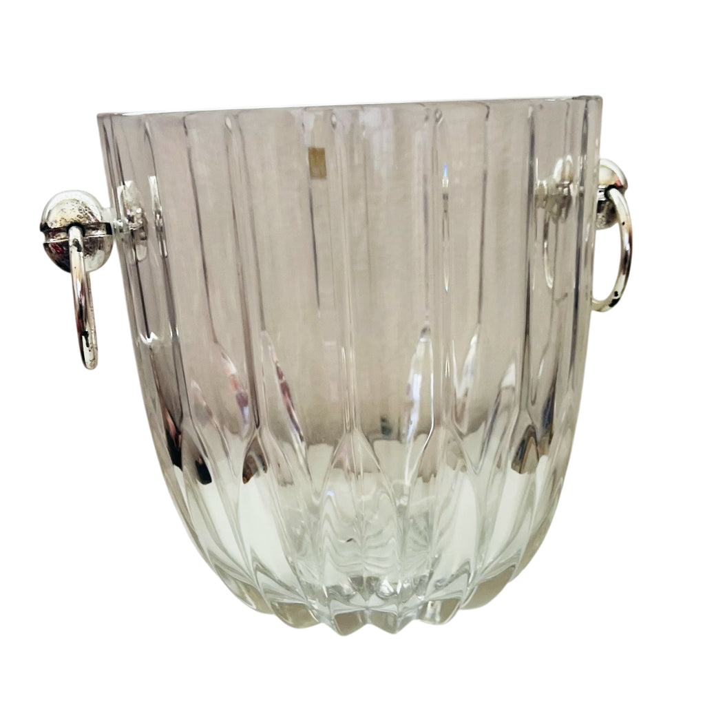 Mikasa Park Lane Champagne Clear Ice Bucket with Silver Handles