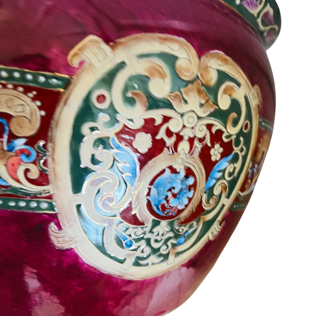 Vintage Oriental Accent Large Ceramic Asian Fish Planter Bowl Pot with Stand