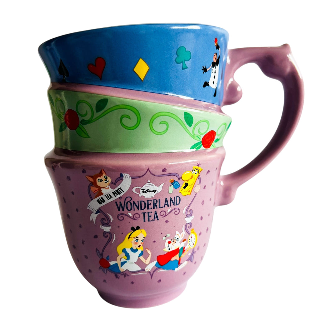 Disney Parks Alice in Wonderland Mad Tea Party Triple Stackable Mug