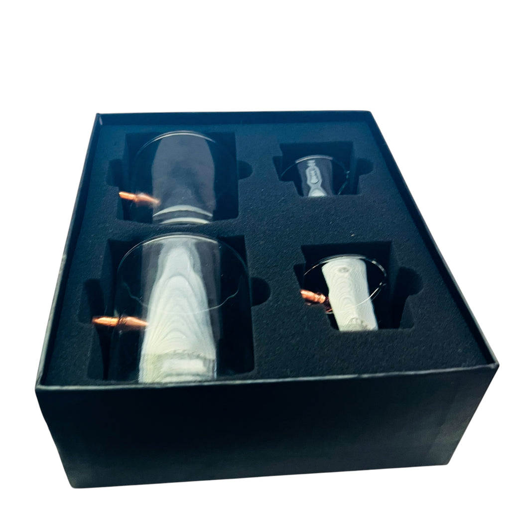 Lucky Shot Barware Bullet Glasses and Shot Glass Set