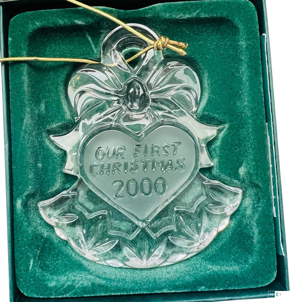 Vintage Waterford Marquis Crystal Our First Christmas 2000 Ornament