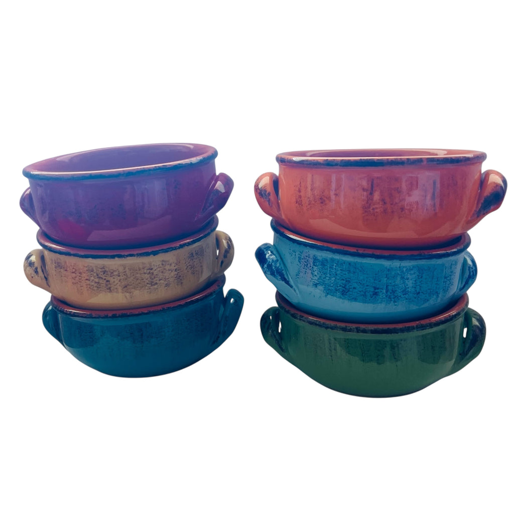 Vintage DeSilva Glazed Terracotta Soup Bowls