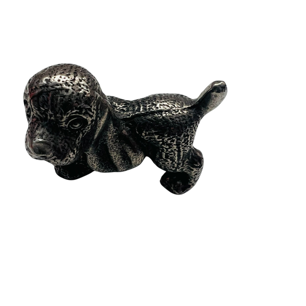 Vintage Bassithound Pewter Miniature Dog Figurine