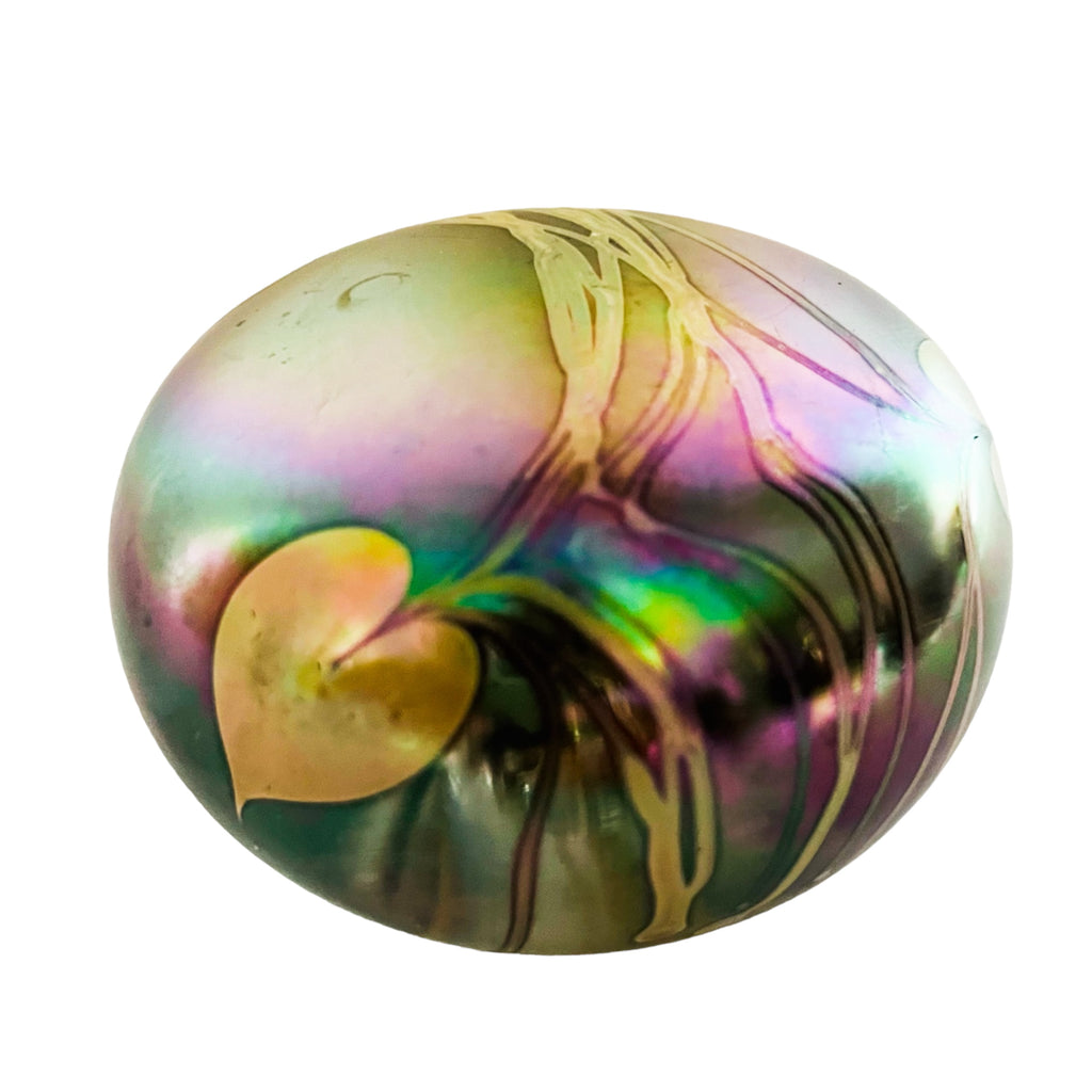 Eric Brakken Glasshouse Studio Iridescent Hanging Hearts Signed Paperweight