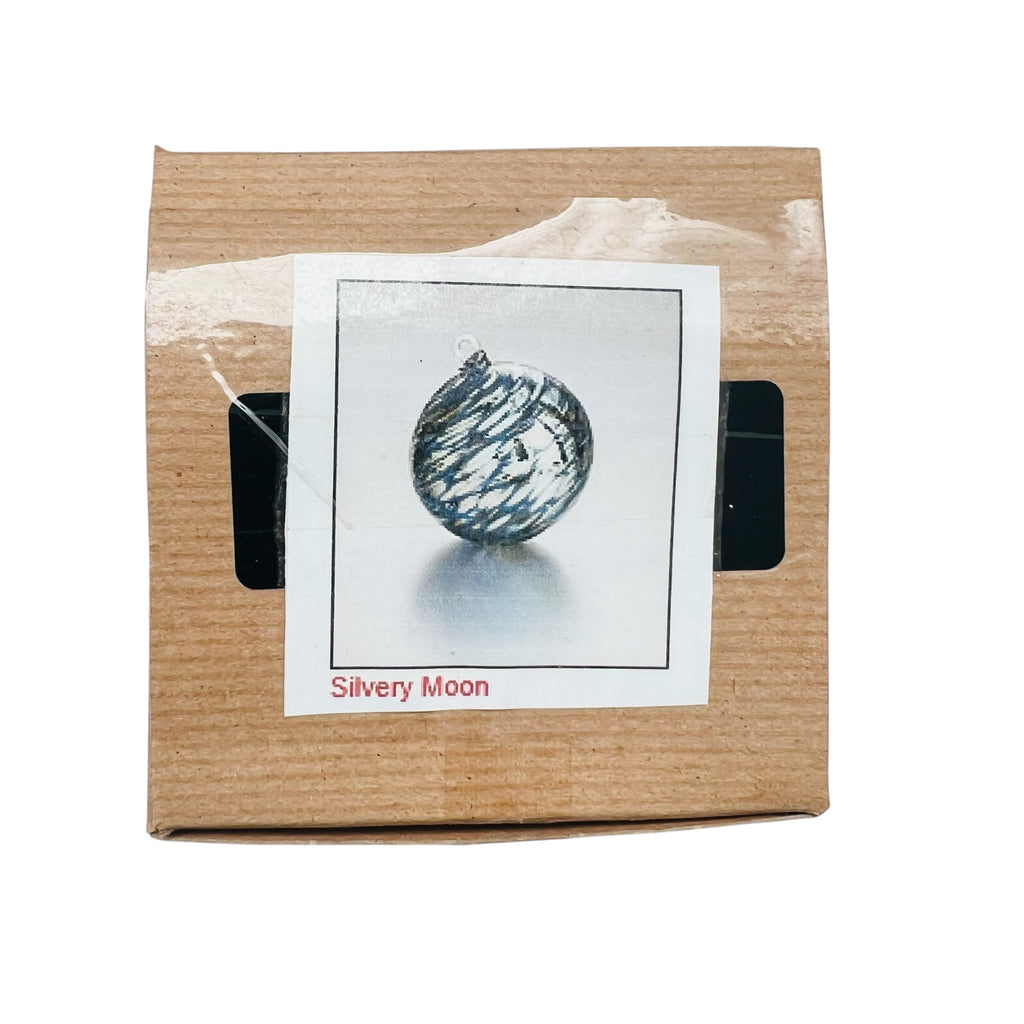 Studio Art Glass Michael Trimpol Silvery Moon Ornament