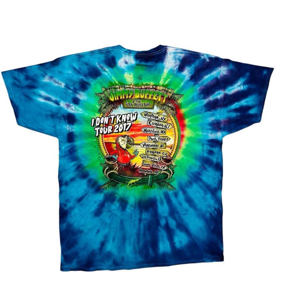 Jimmy Buffett I Don't Know Tour 2017 Parrot Tie Dye Shirt