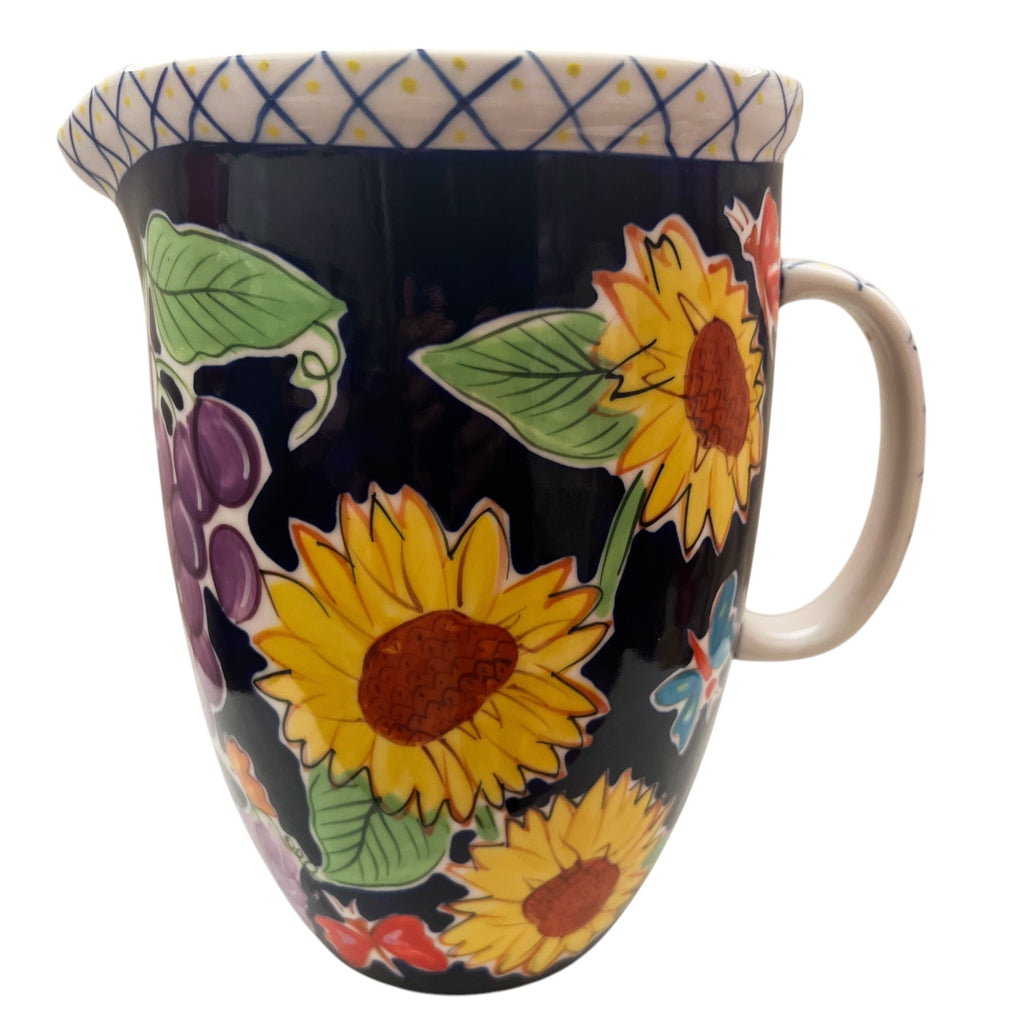 Starbucks Coffee Company 2003 Barista Lemons Grapes Sunflowers Flowers Pitcher