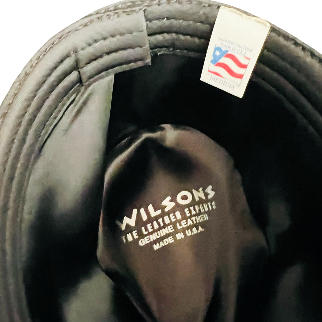 Vintage Wilsons Leather Fedora Hat Genuine Leather Hat Made in U.S.A.